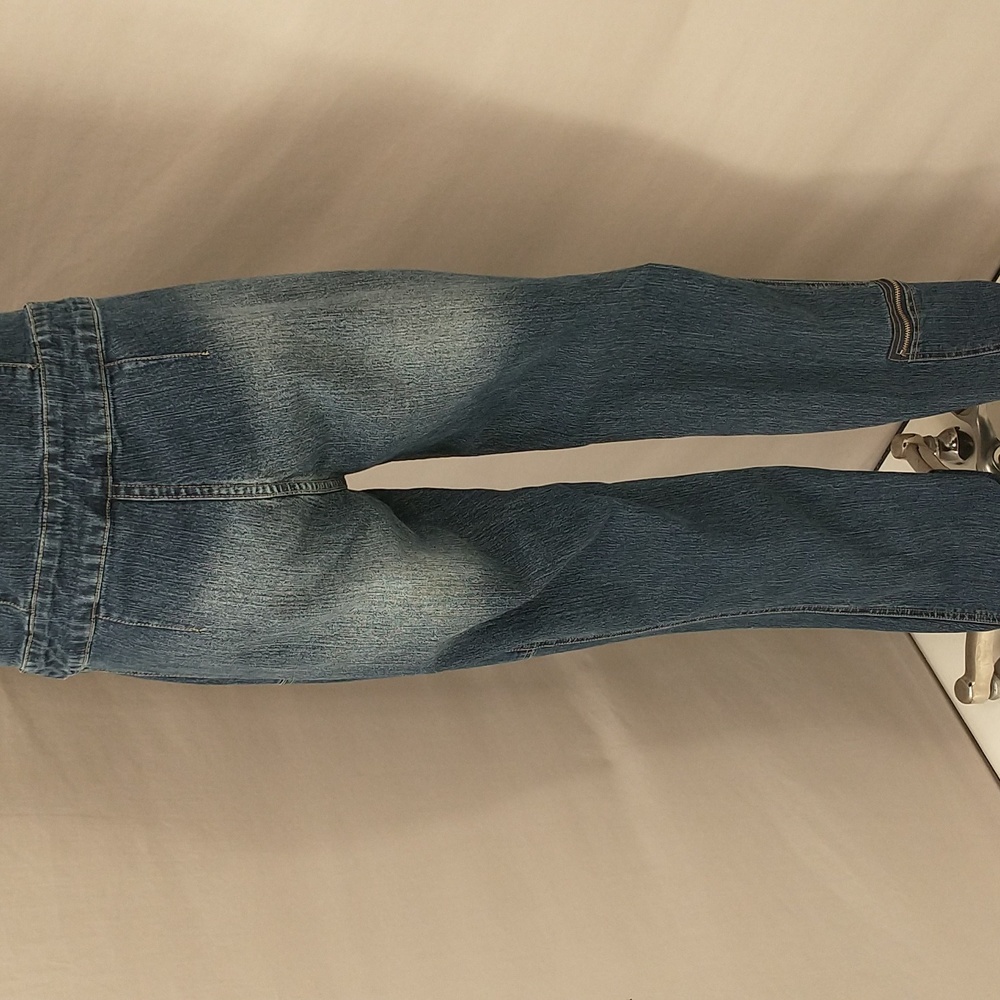 Vintage Denim Jumpsuit Sexy Rocawear 90s Stretch Jeans lots Zippers One Piece M - Picture 6 of 16